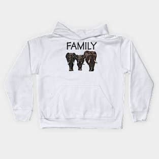 Family Father Mother Child Elephants Kids Hoodie